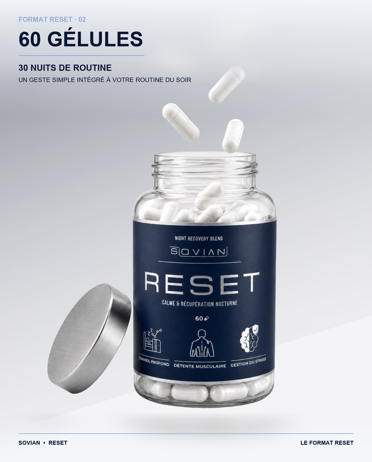 Flacon RESET de 60 gélules pour 30 nuits